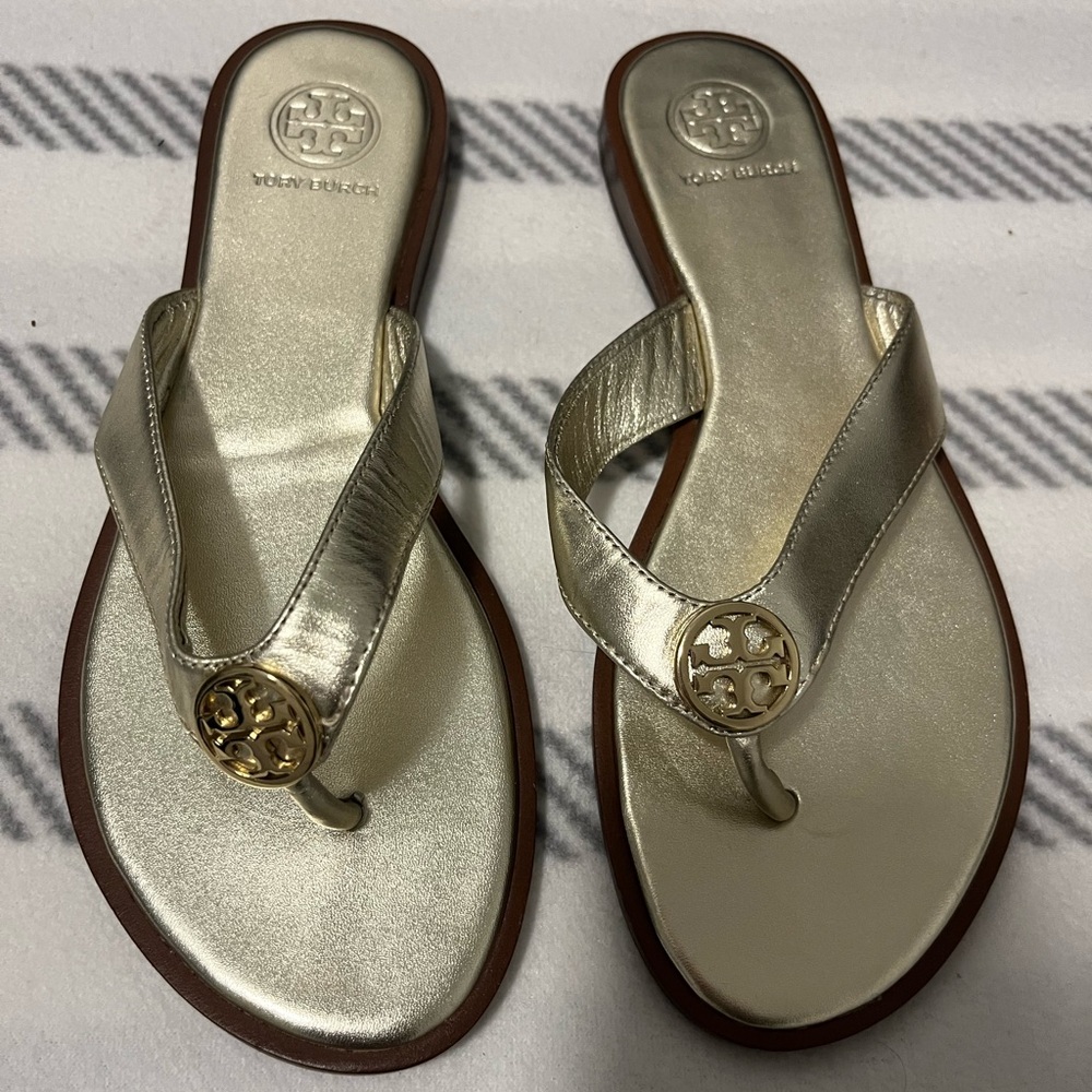 Tory Burch Metallic Gold Sandals
